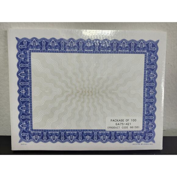 Lot Of 3 Blank Certificate‎ Paper 8-1/2 x 11" Wolcotts Each 100/Pack - Picture 2 of 10